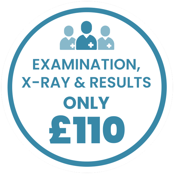EXAMINATION, X-RAY & RESULTS ONLY £110